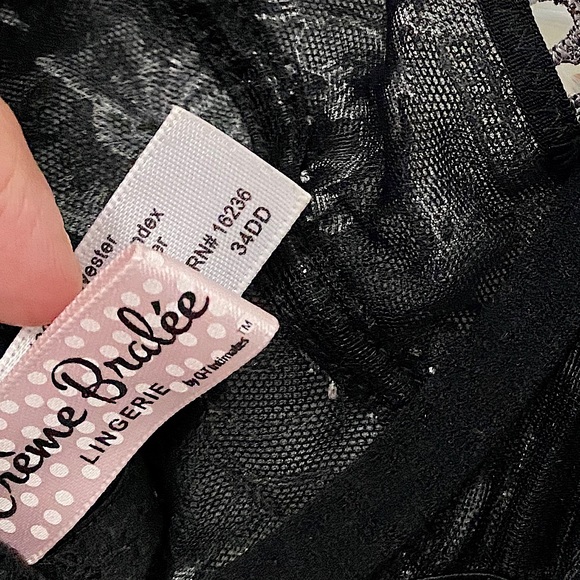 NWT! 🌸 BEAUTIFUL BLACK LACE UNDERWIRE BRA. 34DD NEVER WORN - Picture 4 of 4